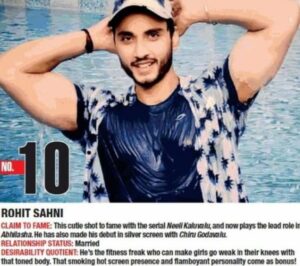 Rohit Sahni Ranked 10th In Hyderabad Times Most Desirable Men List Of 2019