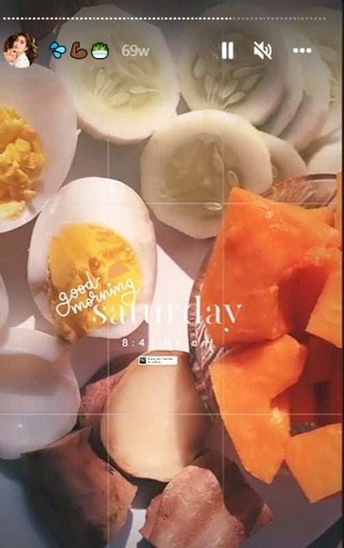 Saanya Iyer's Instagram story about her food habit