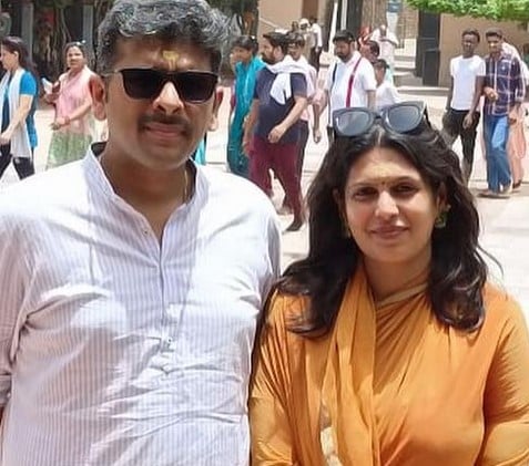 Sanket Upadhyay with his wife