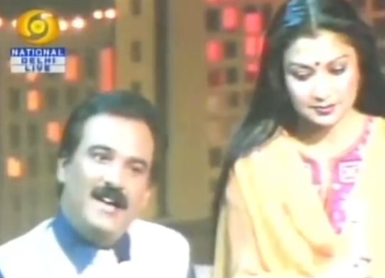 Shammi Narang while singing a song on Doordarshan in 1989