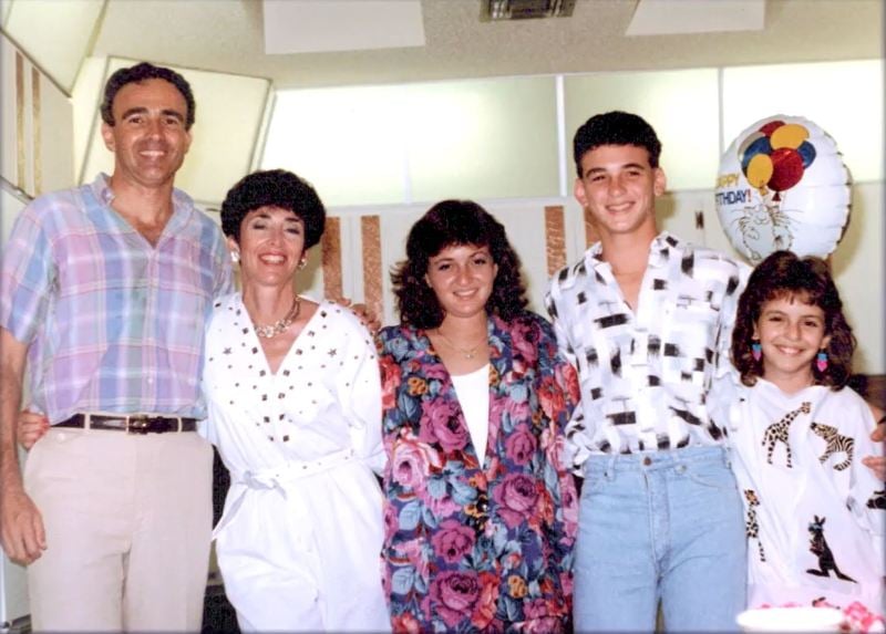 Sheryl Sandberg with her parents and siblings