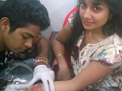 Sudeepa inked her husband's name on her wrist