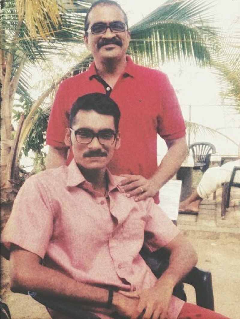 Vishak Nair with his father