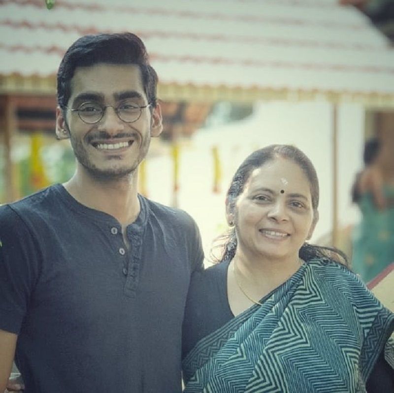 Vishak Nair with his mother