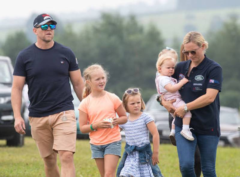 Zara with husband, Mike Tindall and children (From left- Mia Grace, Lena, and Lucas )
