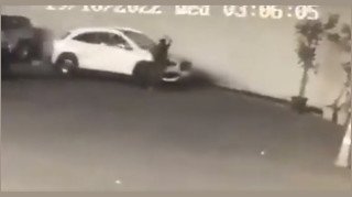 A still from the video where Kamal Kishor Mishra ran his car over his wife