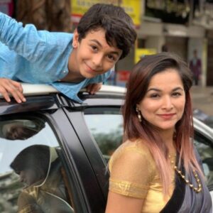 Aarrian Sawant with his mother Tanvi Sawant