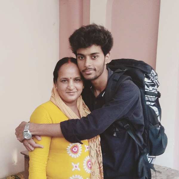 Aatm Prakash with his mother