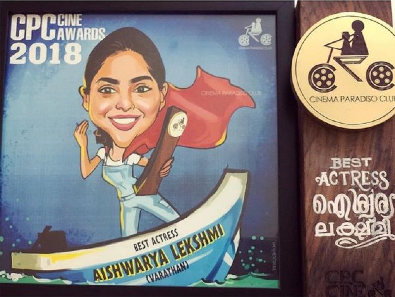 Aishwarya Lekshmi wins best actress in a leading role for the film Varathan at CPC Cine Awards