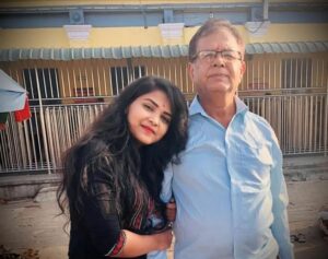 Amulya Gowda with her father