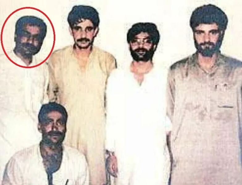 A photograph of a meeting between Tiger Memon (standing at extreme left), Usman, Hilal Baig and others in Karachi in 1993
