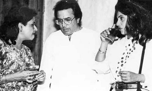 An old photo of Anju Mahendru with Rajesh Khanna and Dimple Kapadia