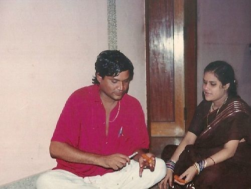 An old picture of Tanikella Bharani with his wife