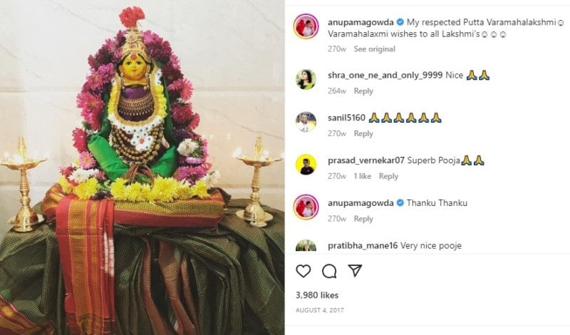 Anupama Gowda's post on Instagram