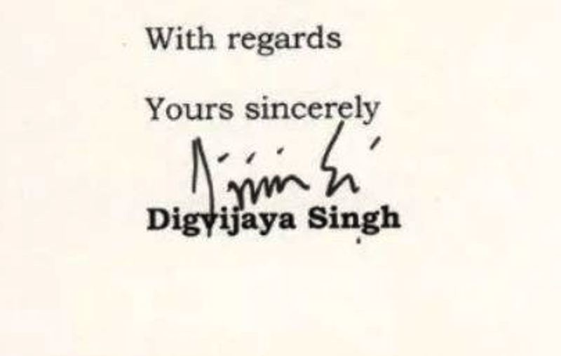 Digvijaya Singh's signature