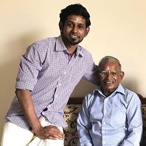 Dinesh Kanagaratnam with his father