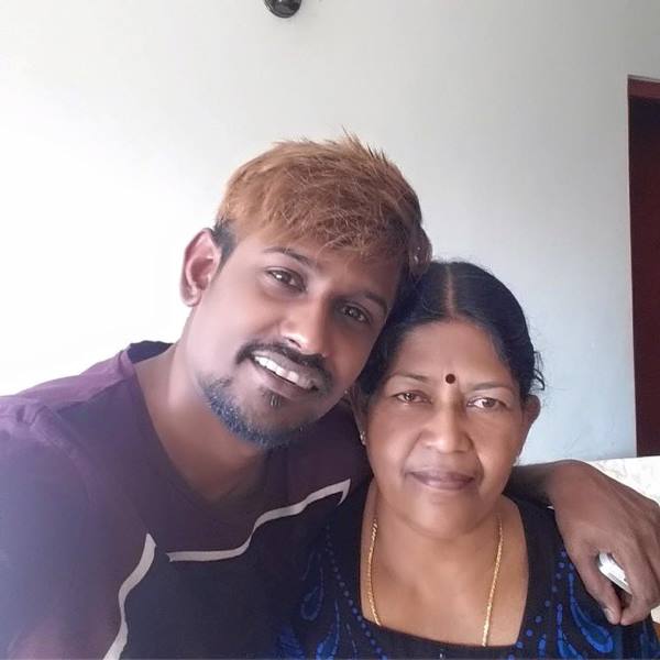 Dinesh Kanagaratnam with his mother