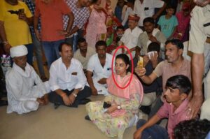 Divya Maderna along with other supporters sat on dharna outside the hospital premises