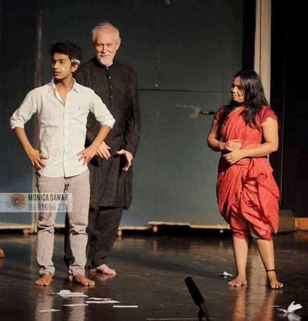Harsh Mayar in a play sharing the stage with Tom Alter in the play 'Paighamber'