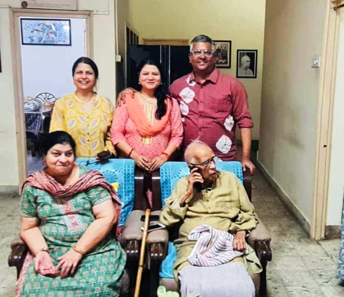Keshari Nath Tripathi with his family