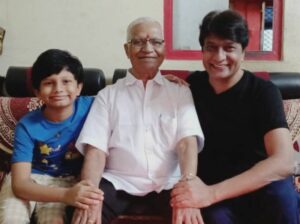 Kiran Mane with his father and son, Aarush Mane