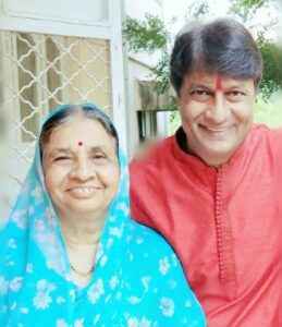 Kiran Mane with his mother
