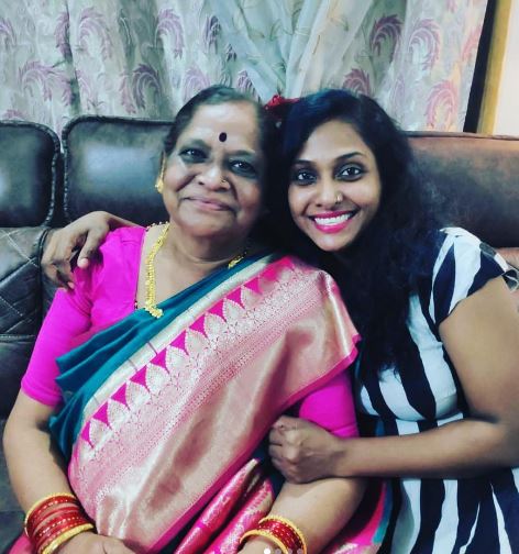 Megha Ghadge with her mother