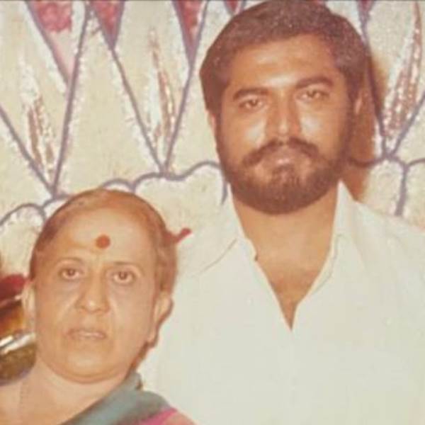 R. Sarathkumar with his mother, Pushpaleela
