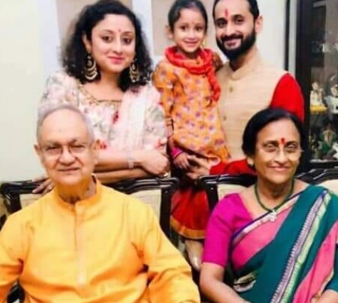 Rita Bahuguna Joshi with her husband, son, daughter-in-law, and granddaughter