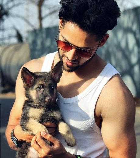 Rohit Shinde with his pet dog