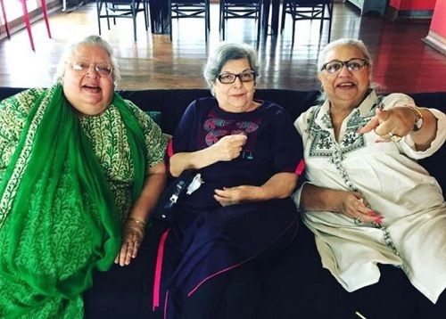 Sajid Khan's maternal aunt Daisy Irani, his mother Menaka Irani, and maternal aunt Honey Irani (from left)