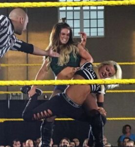 Sara Lee during a wrestling match on WWE NXT