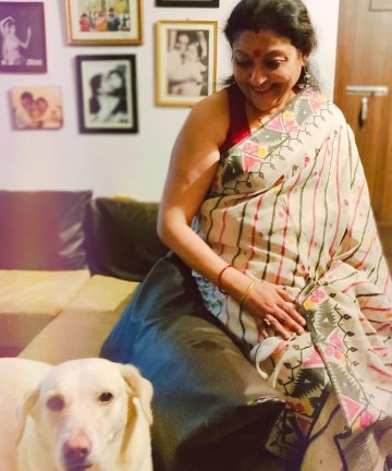 Sonali Chakraborty with her pet dog