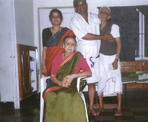 Tanikella Bharani with his parents and wife