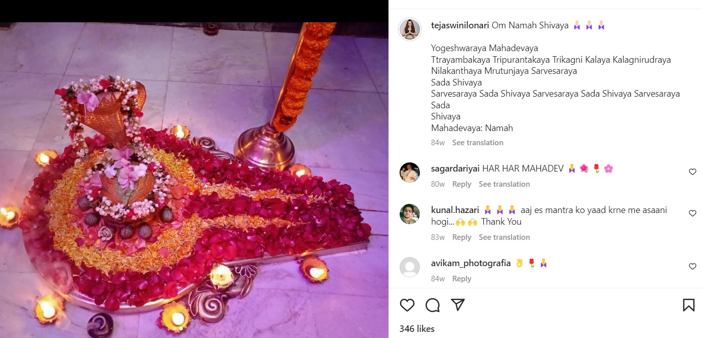 Tejaswini Lonari's Instagram post about religous views