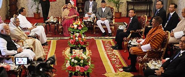 The Prime Minister of India Narendra Modi along with the BIMSTEC leaders calls on the President of Nepal, Ms. Bidya Devi Bhandari, in Kathmandu, Nepal on 30 August 2018