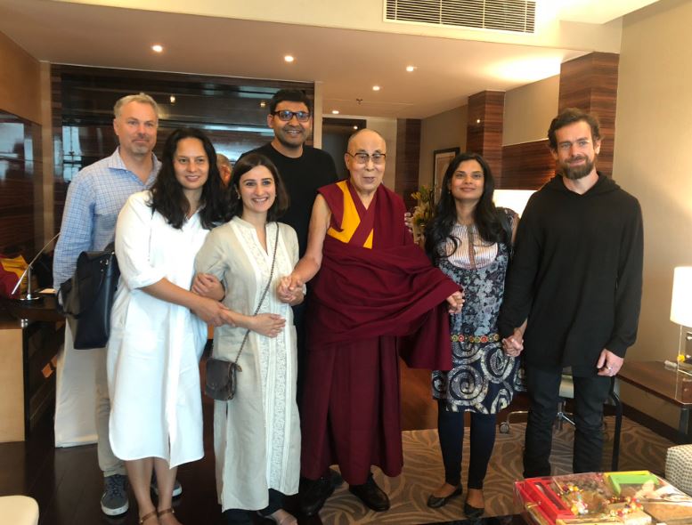 Vijaya Gadde during a meeting with Dalai Lama