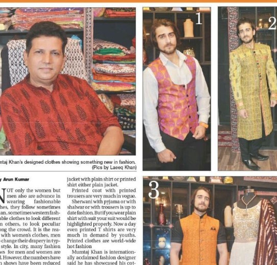 Zayn Ibad Khan featured in a newspaper article as a model