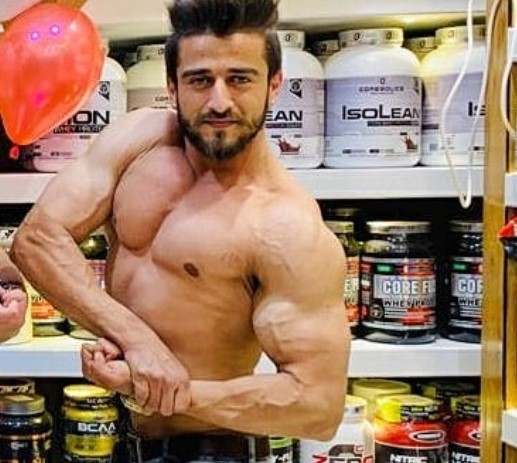 Zayn Ibad Khan while promoting a body building product