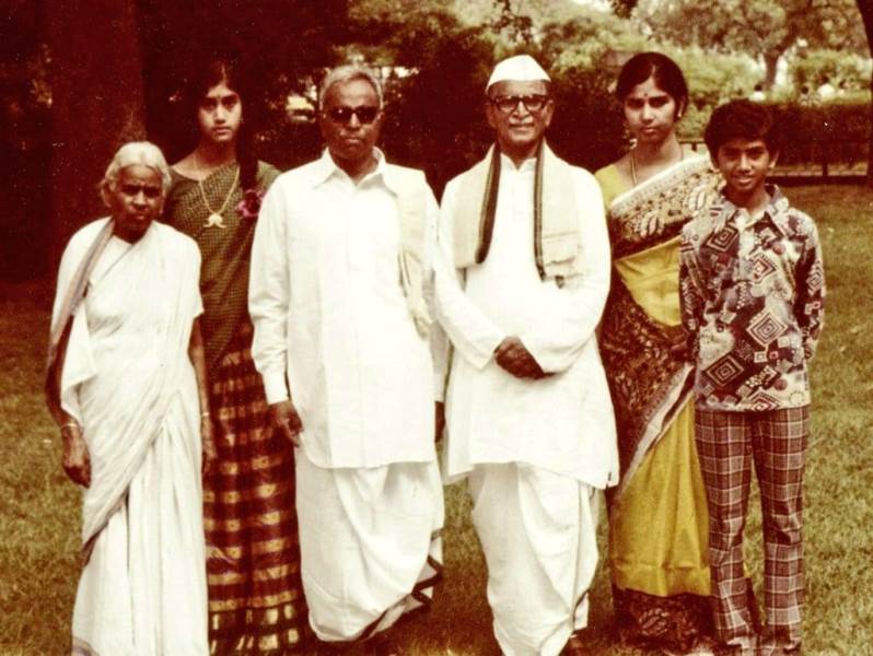 A childhood image of Jayadev Galla with his family