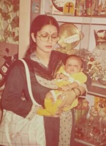 A childhood picture of Nikhil Siddhartha with his mother Veena Siddhartha