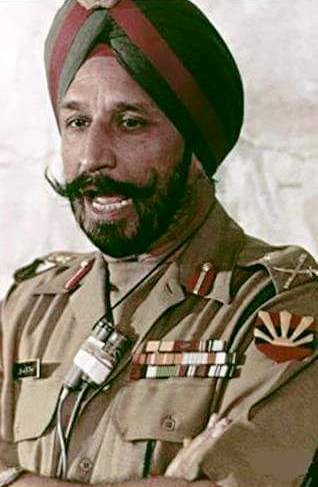 A photo of Jagjit Sigh Aurora taken during the 1971 Indo-Pakistan War while he was giving a briefing to the media
