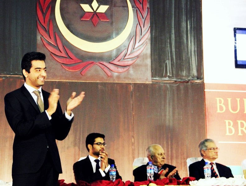 A photo of Saim Sadiq taken during an event while he was working as the General Director of LUMUN