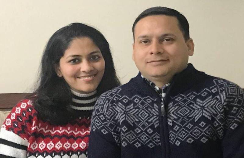 Amit Malviya with his wife