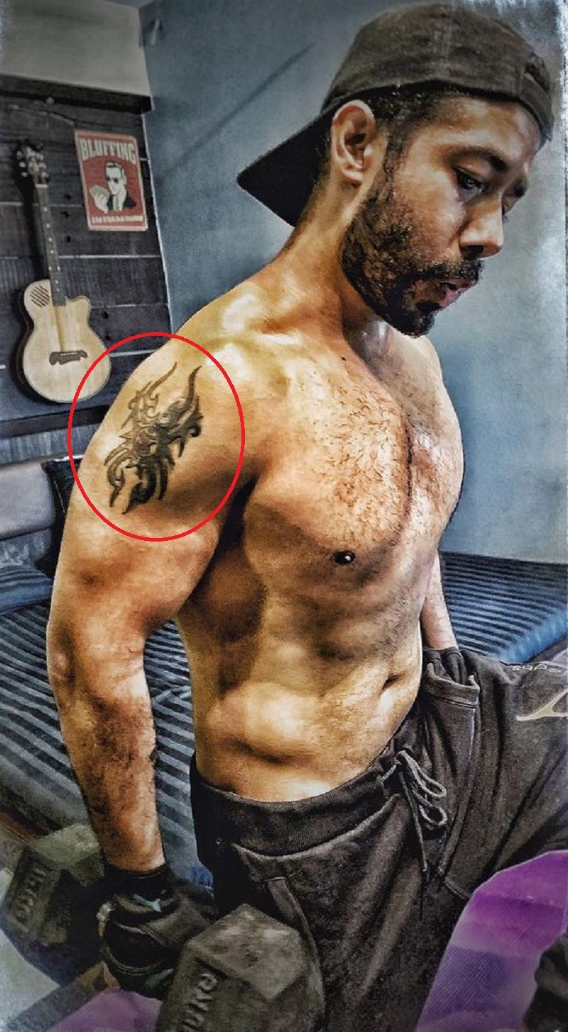 Abhishek Pathak's tattoo on his right arm