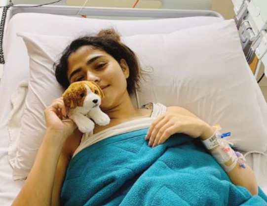 Aindrila Sharma while being hospitalized
