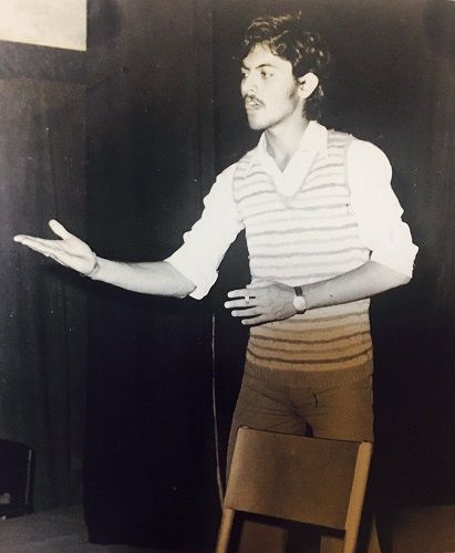 Ashoke Pandit performing in a theatre play