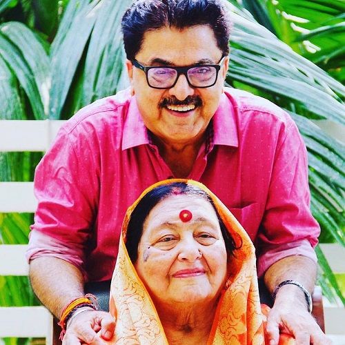 Ashoke Pandit with his mother