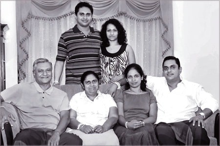 Chamal Rajapaksa his with wife and sons