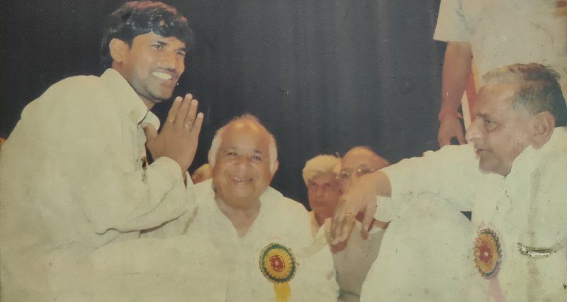 Dharmendra Solanki with Mulayam Singh Yadav